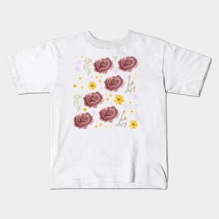 Colorful Floral Design Kids T-Shirt